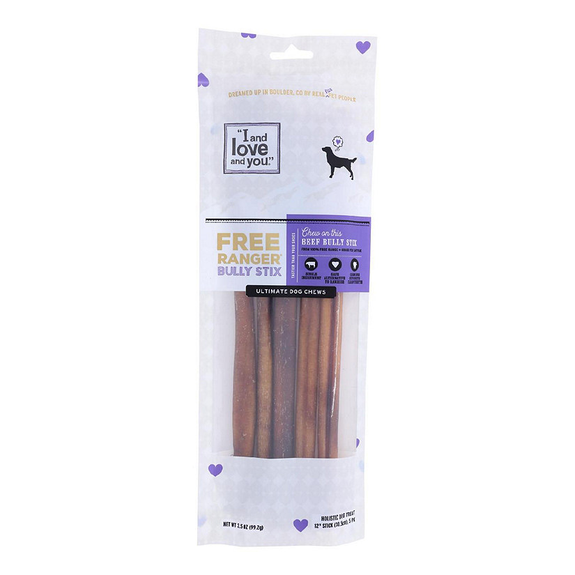 I And Love And You's Free Ranger Bully Stix Dog Chews  - Case of 6 - 5 CT Image