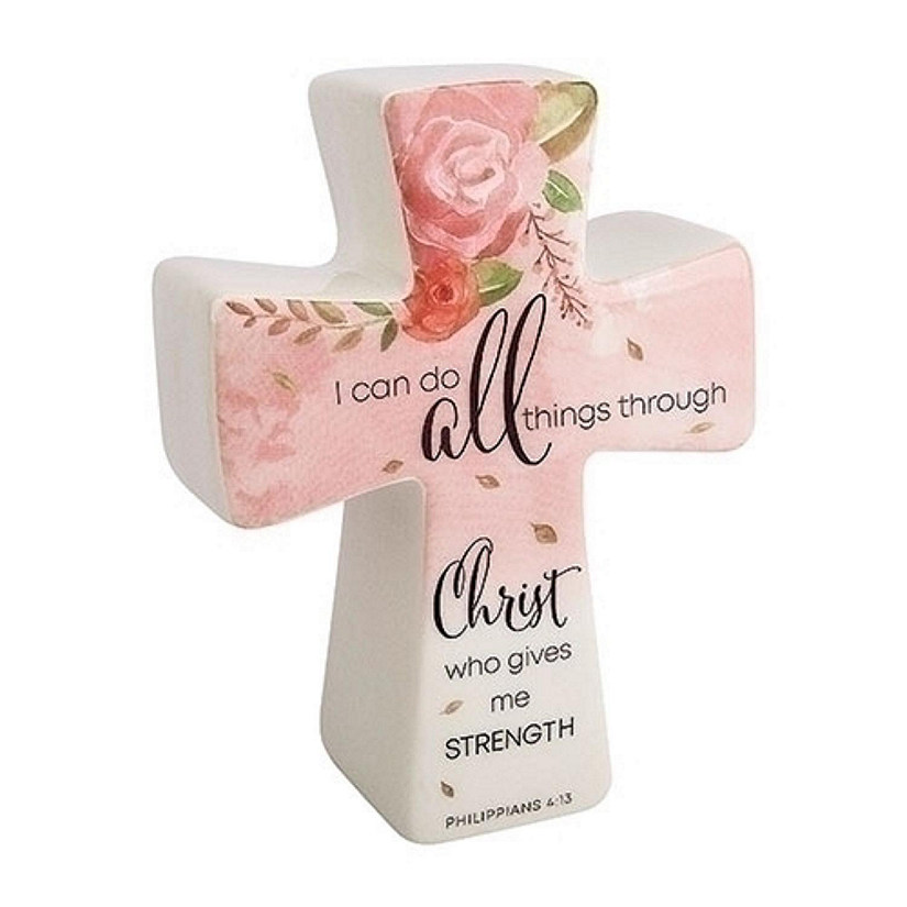 I Can Do All Things Through Christ Blessings Cross 4.5 Inch Image