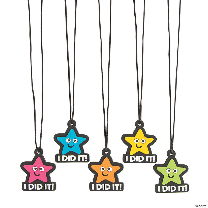 I Did It Charm Necklaces - 12 Pc. Image