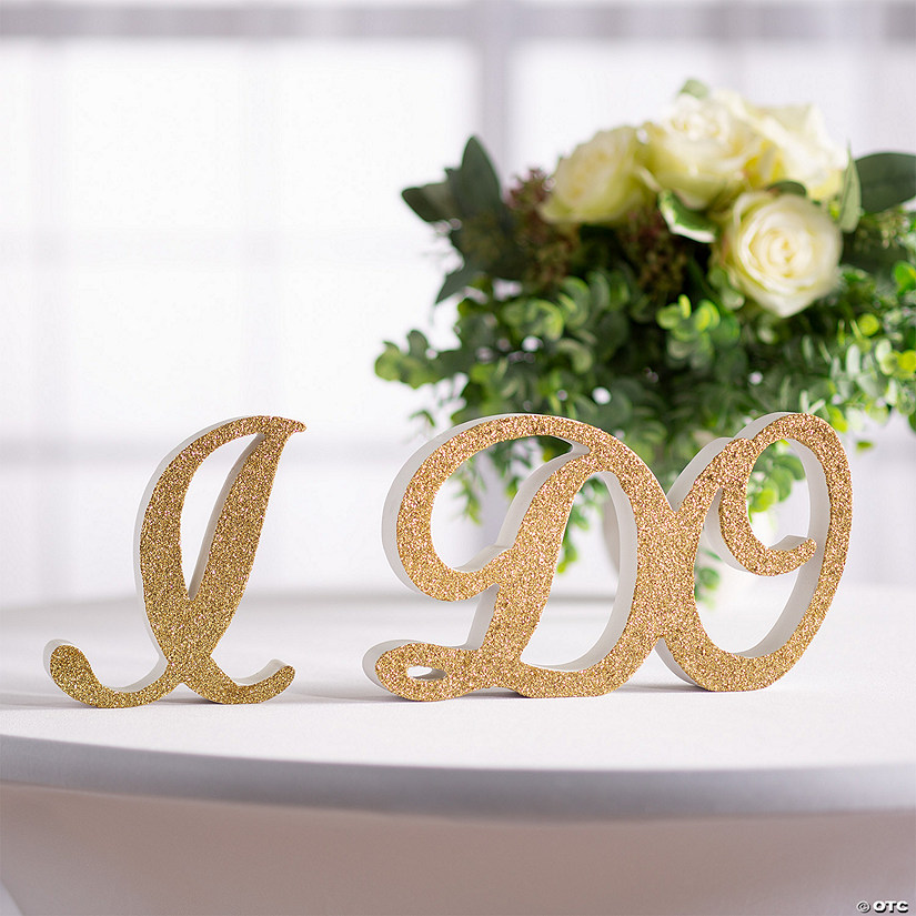 I Do Glitter Tabletop Sign Image