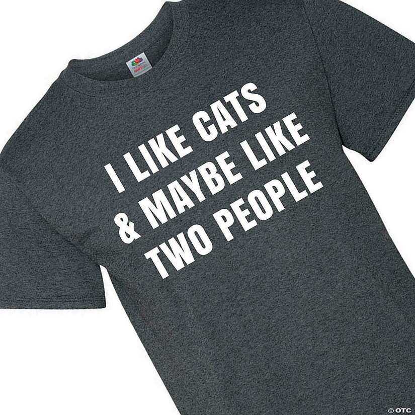 I Like Cats & Two People Adult's T-Shirt Image