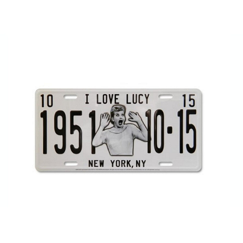 I Love Lucy 1951 Black and White License Plate Image