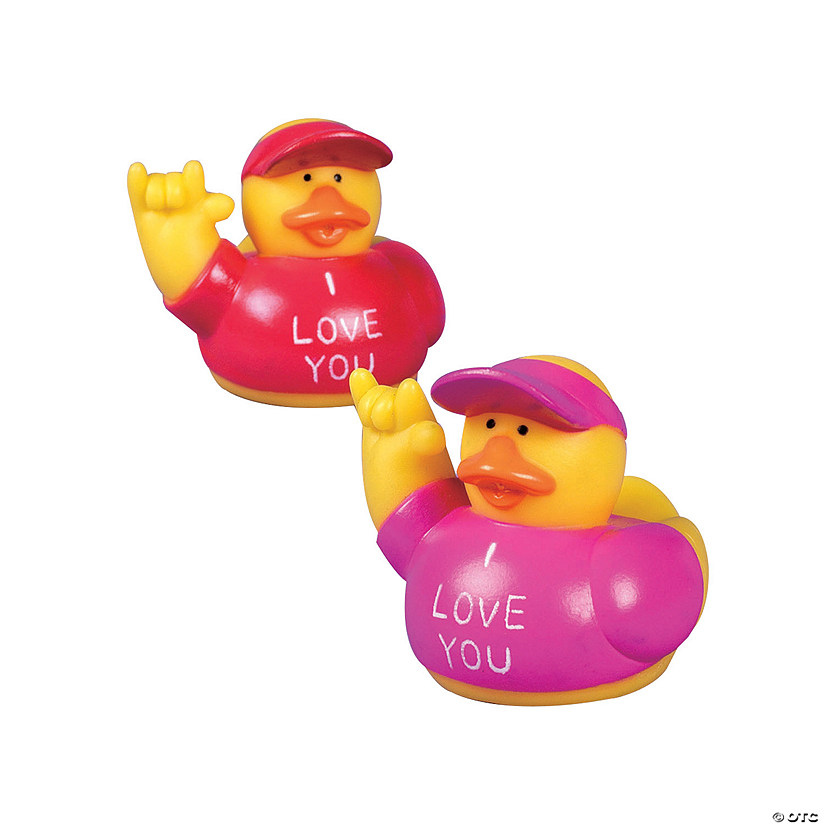&amp;#8220;I Love You&amp;#8221; Rubber Ducks - 12 Pc. Image