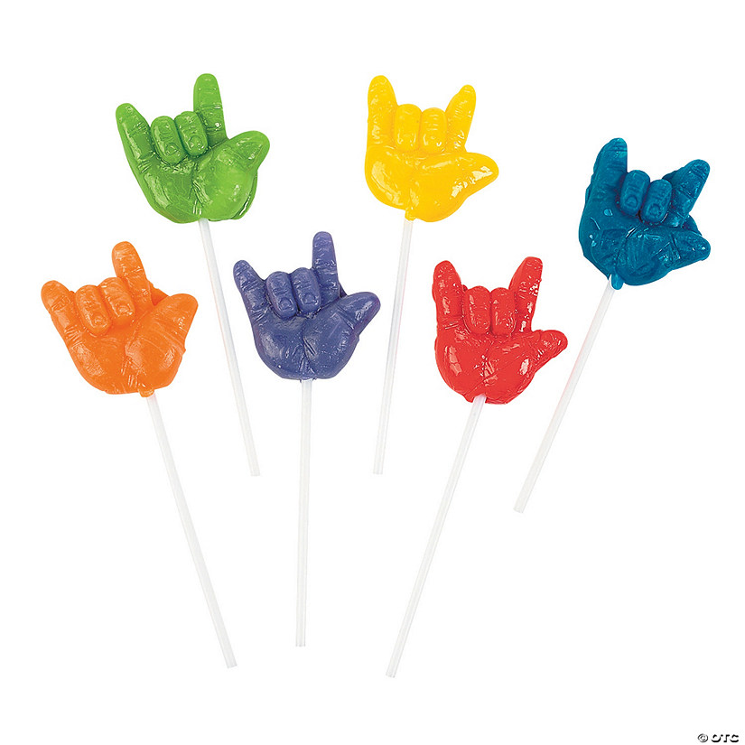 I Love You Sign Language Lollipops - 12 Pc. Image