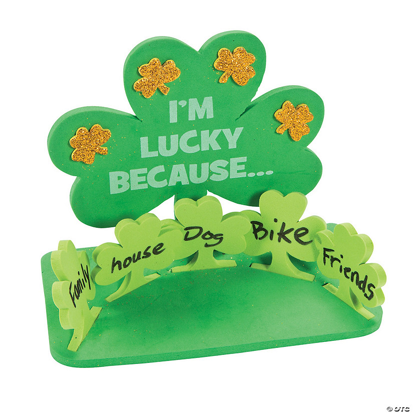 I&#8217;m Lucky Because Shamrock Stand-Up Craft Kit - Makes 12 Image