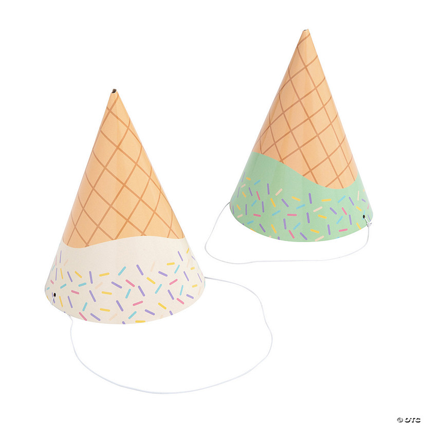 Ice Cream Cone Party Hats - 8 Pc. Image