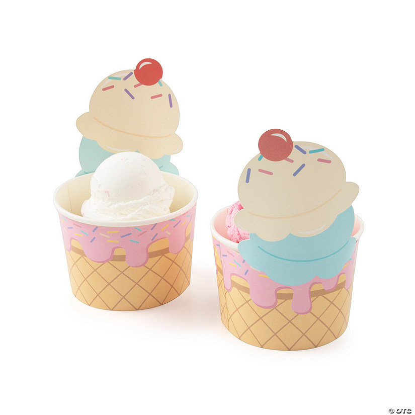 Ice Cream Disposable Paper Snack Cups &#8211; 12 Ct. Image