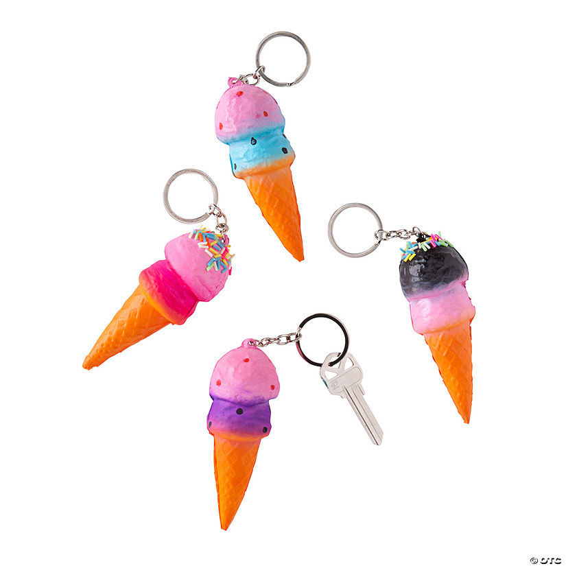 Ice Cream Keychain Slow-Rising Squishies - 12 Pc. Image