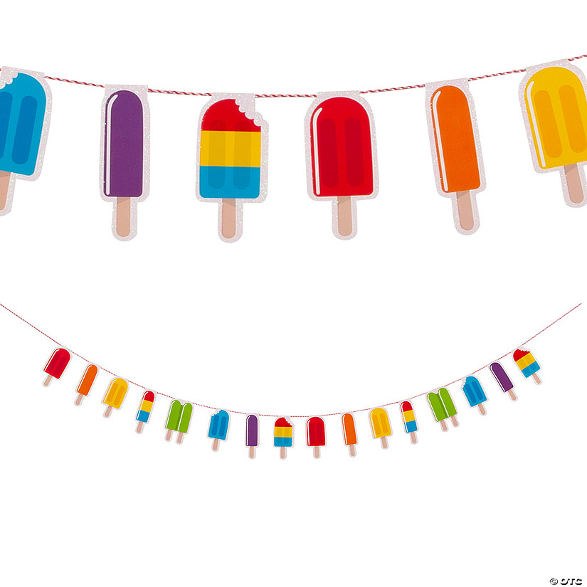 Ice Pop Party Garland with Glitter Image