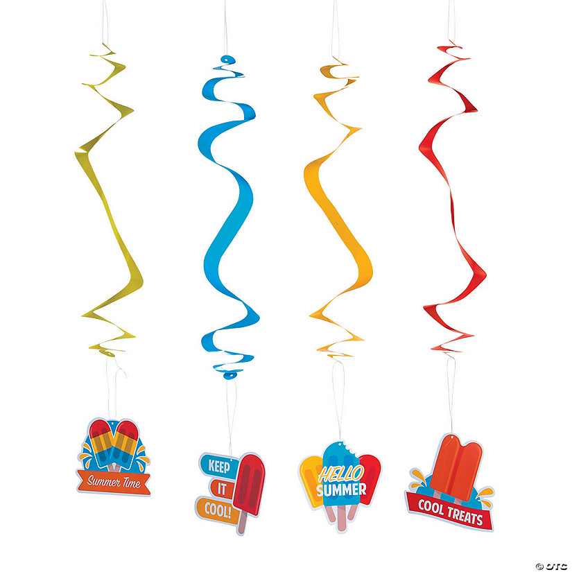 Ice Pop Party Hanging Swirl Decorations - 12 Pc. Image