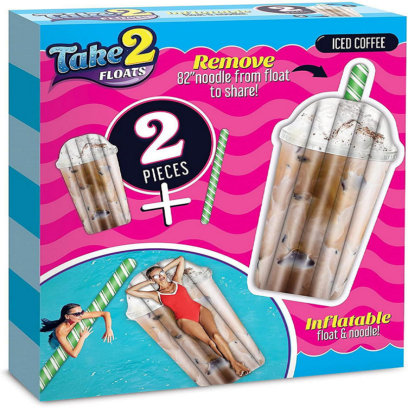 Iced Coffee Water Float & Noodle 2-in-1 Pool Blow Up Inflatable Raft Mighty Mojo Image