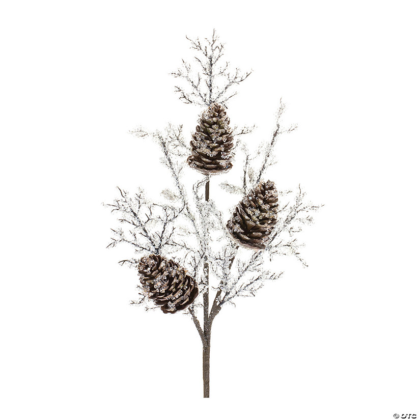 Iced Pinecone Twig Branch (Set Of 2) 31"H Plastic Image