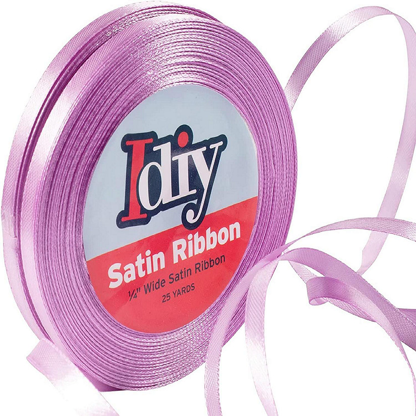 Idiy Satin Ribbon - 1/4", 50 Yards (Lilac) - Great for DIY Crafts, Gift Wrapping, Wedding Decorations, Sewing Projects, Party, Decorative Embellishments, Hair B Image
