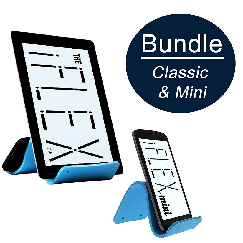 iFLEX Tablet & Cell Phone Mini Holder Blue Bundle Universal Hands-Free Set Image