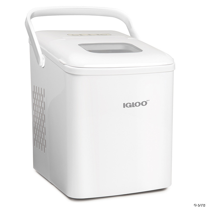 Igloo 26-Pound Automatic Self-Cleaning Portable Countertop Ice Maker Machine With Handle, White Image