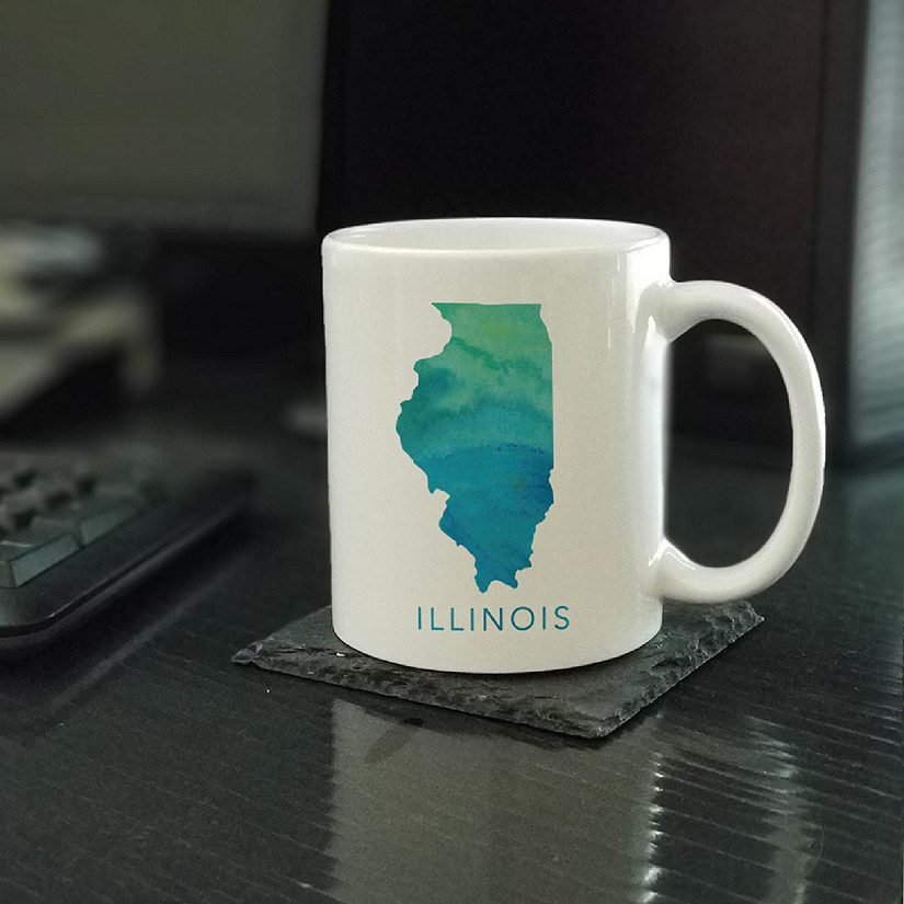 Illinois Aqua Blue Water Ceramic Mug Image