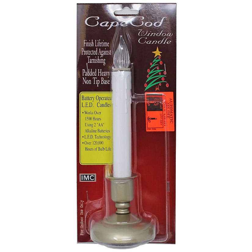 IMC Cape Cod B O LED Window Candle w Sensor and Wax Drips Pewter 9.5
