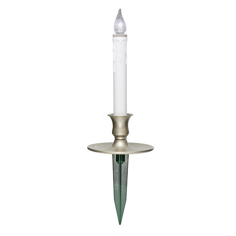 IMC Outdoor B O Memorial LED Candle w Wax Drips and Sensor- Pewter - 8 Qty 1 Image