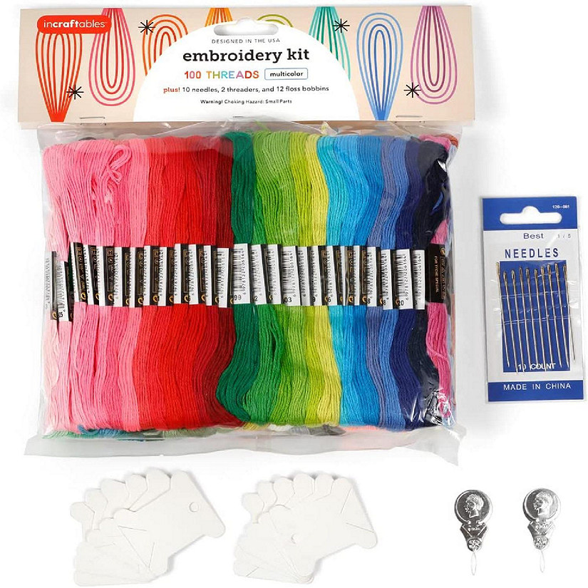 Incraftables Embroidery Floss Kit with Needles &amp; Tools &amp;#8211; 100 Pcs Image