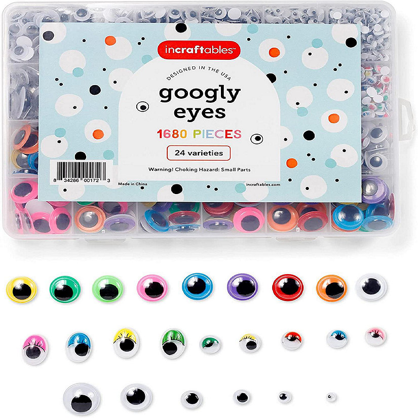 Essentials by Leisure Arts Eyes Paste On Moveable 10mm Neon 160pc Googly  Eyes, Google Eyes for Crafts, Big Googly Eyes for Crafts, Wiggle Eyes,  Craft