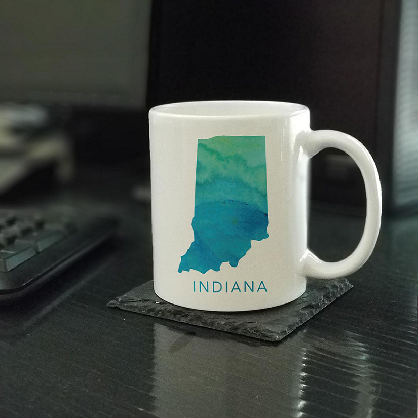 Indiana Aqua Blue Water Ceramic Mug Image
