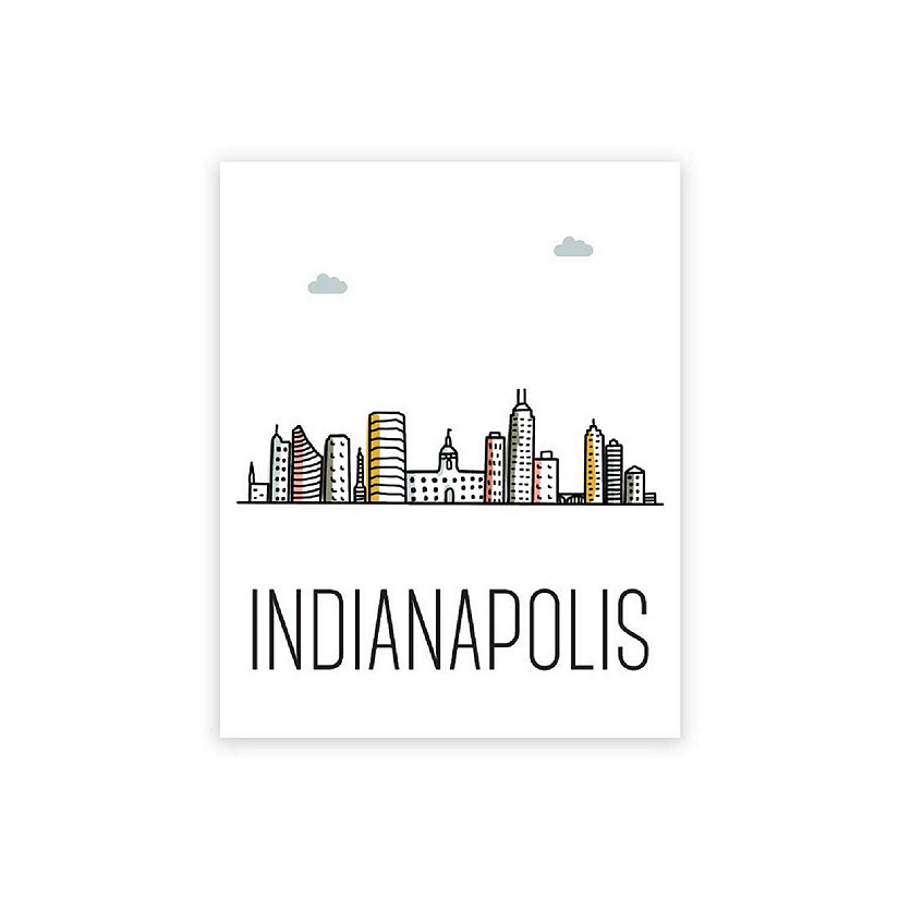 Indianapolis Skyline Color 16x20in Image