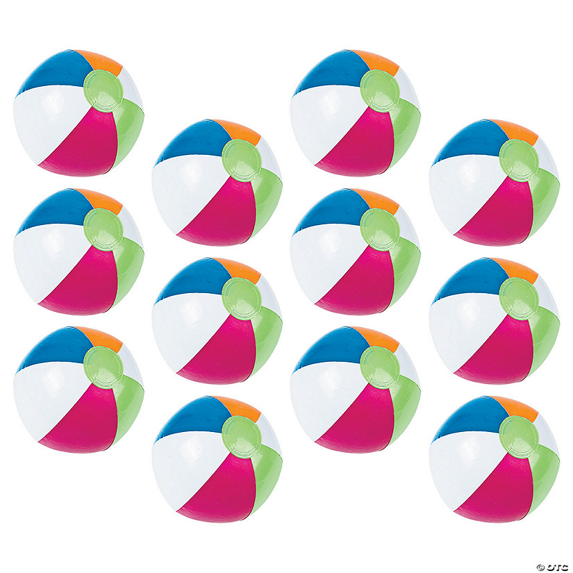 Inflatable 10" Bright Spring Medium Vinyl Beach Balls - 12 Pc. Image