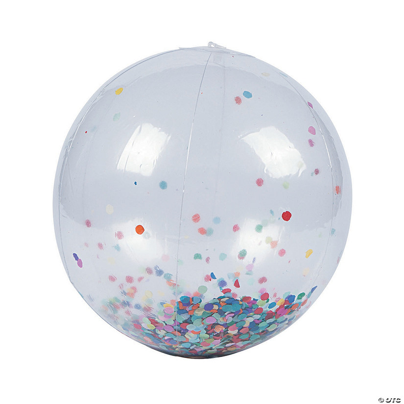 Inflatable 11" Large Confetti Beach Balls - 6 Pc. Image