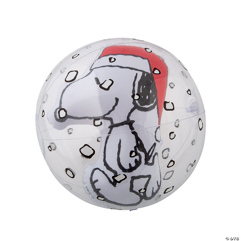 Inflatable 11" Peanuts&#174; Christmas Snow Globe Medium Beach Balls - 12 Pc. Image