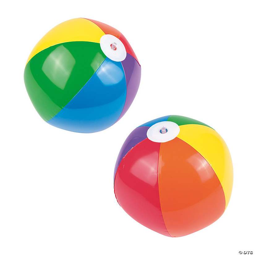 Inflatable 11" Rainbow Medium Beach Balls - 12 Pc. Image