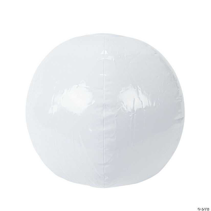 Inflatable 11" White Medium Beach Balls - 12 Pc. Image