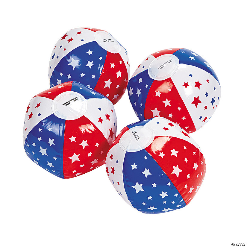 Inflatable 5" Patriotic Mini Beach Balls Oriental Trading