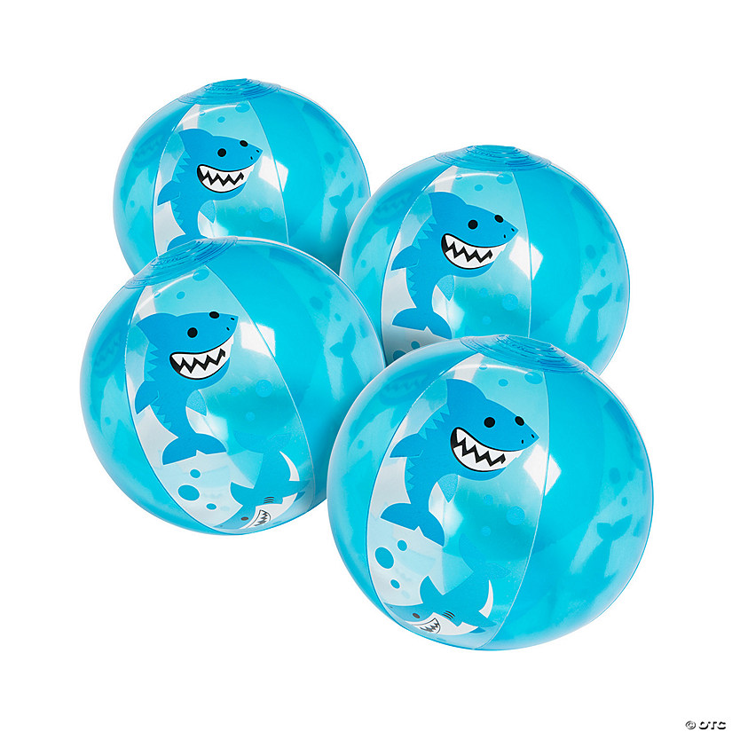 Inflatable 5" Shark Mini Beach Balls - 12 Pc. Image
