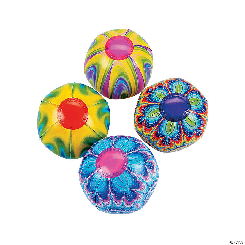 Inflatable 5" Tie-Dyed Mini Beach Balls - 12 Pc. Image