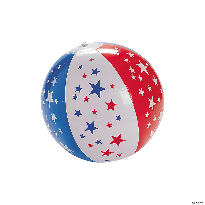 Inflatable 9" Patriotic Star Medium Beach Balls - 12 Pc. Image