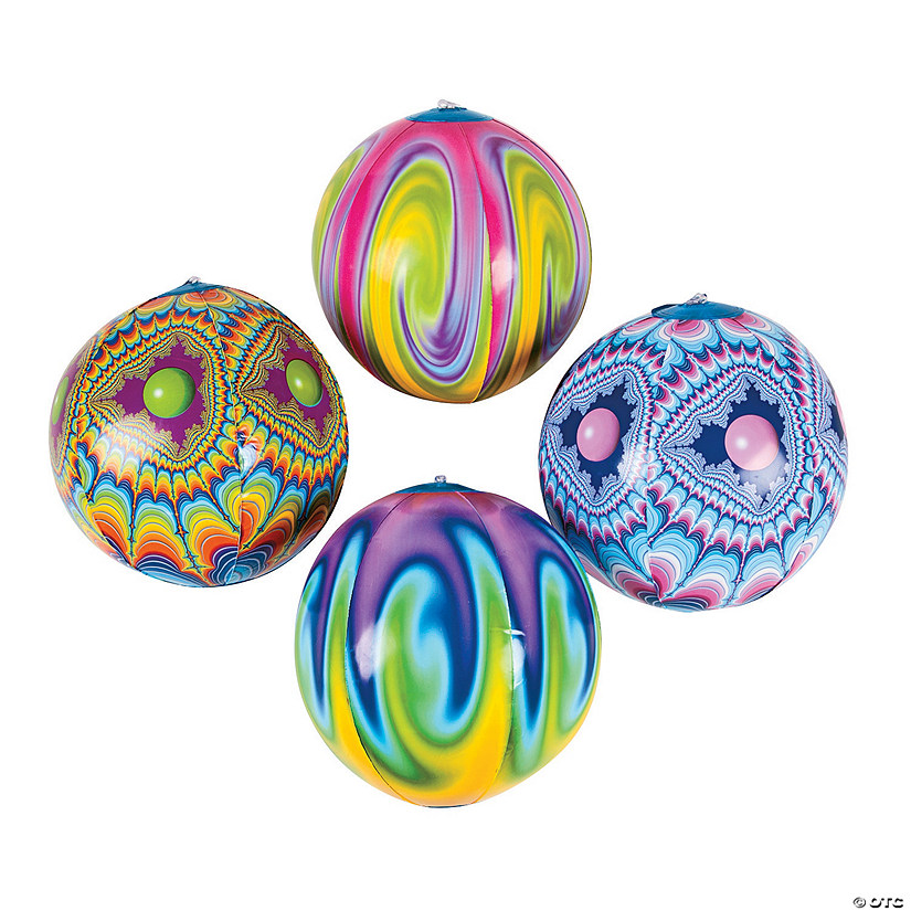Inflatable 9" TieDyed Medium Beach Balls Oriental Trading