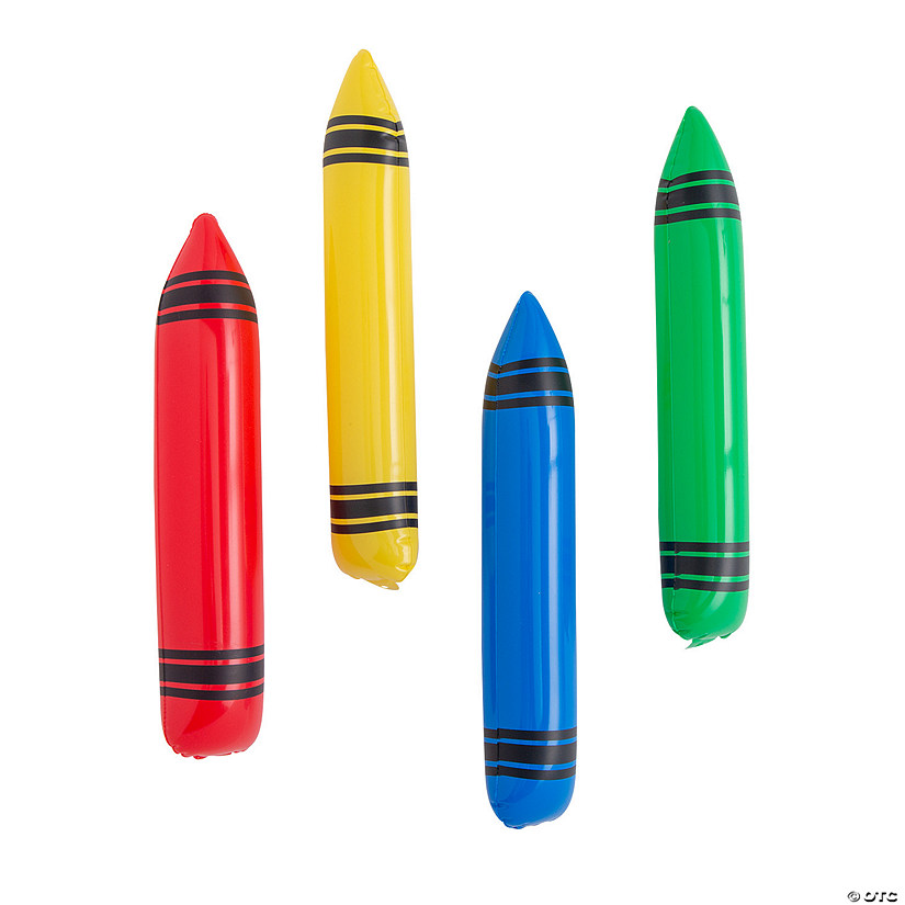 Inflatable Crayon Decorations - 12 Pc. Image