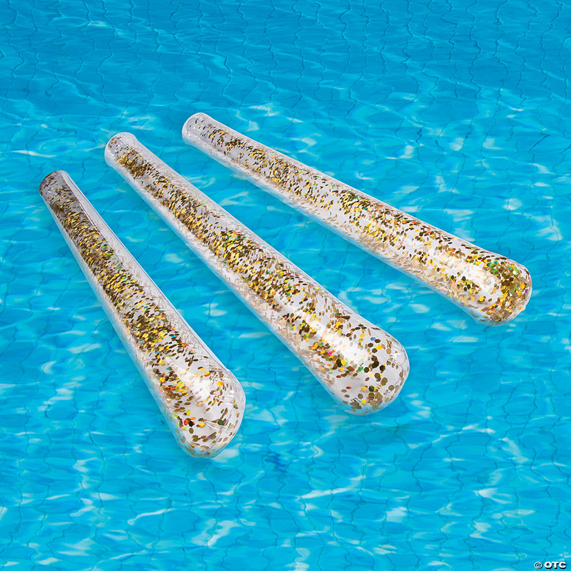 Inflatable Glitter Pool Noodles - 6 Pc. Image