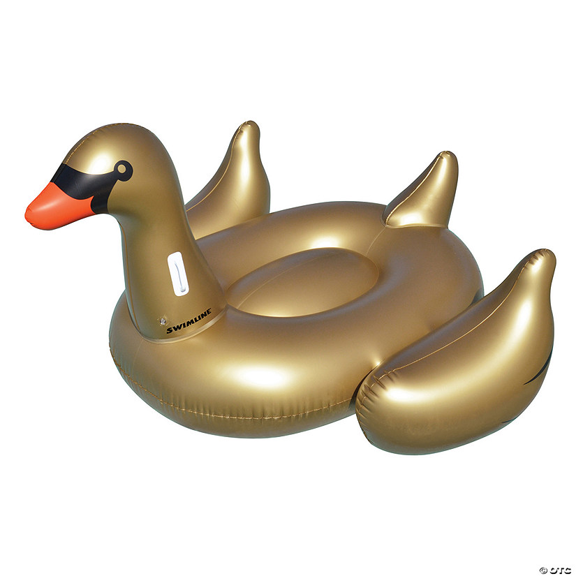 Inflatable Gold Giant Swan Swimming Pool Ride-On Float  75-Inch Image