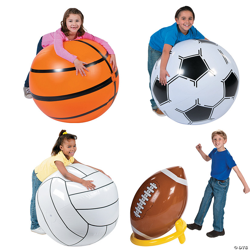 Inflatable Jumbo Sports Ball Assortment Kit - 4 Pc. Image