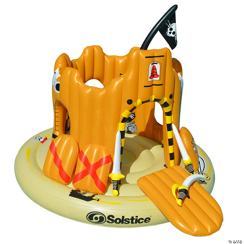 Inflatable Orange Pirate Castle Adventure Swimming Float  82-Inch Image