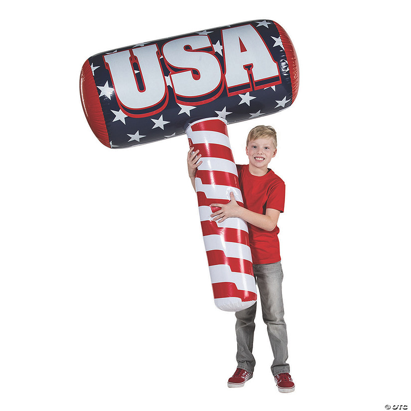 Inflatable Patriotic Hammer Image
