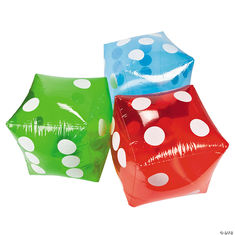 Inflatable Transparent Dice - 12 Pc.  Image