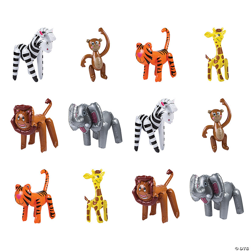 Inflatable Zoo Animal Assortment 12 Pc. Oriental Trading