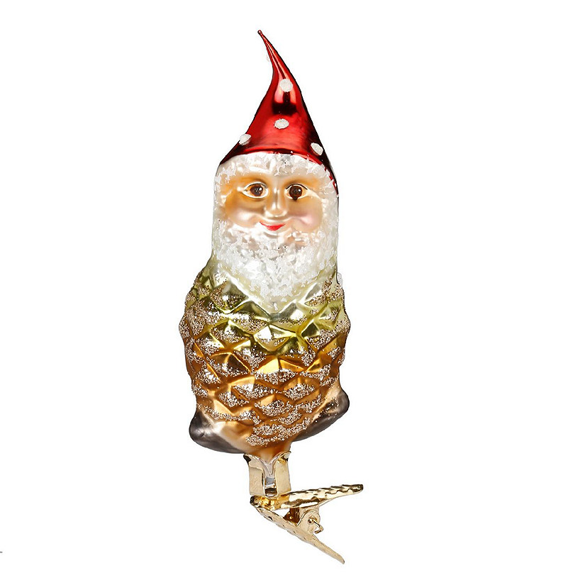 Inge Glas Pinecone Gnome German Glass Christmas Tree Ornament FREE BOX Image