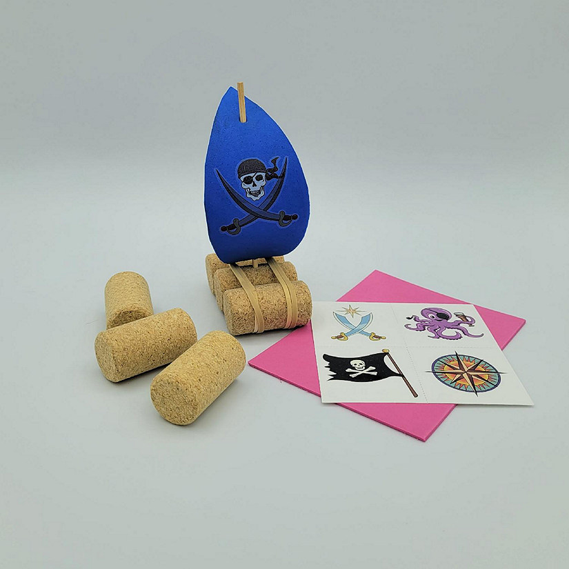 Ink and Trinket Kids DIY Cork Boat Party Favors, Makes 12 Assorted Boats Image