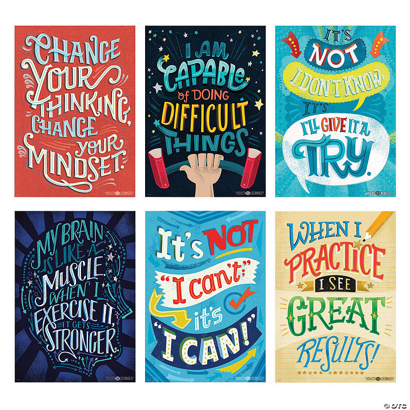 Inspire You Growth Mindset Posters - 6 Pc. Image