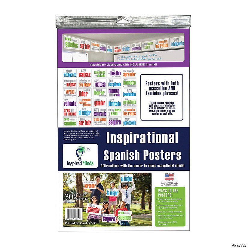Inspired Minds Card Stock Posters, Set of 30, Spanish Image