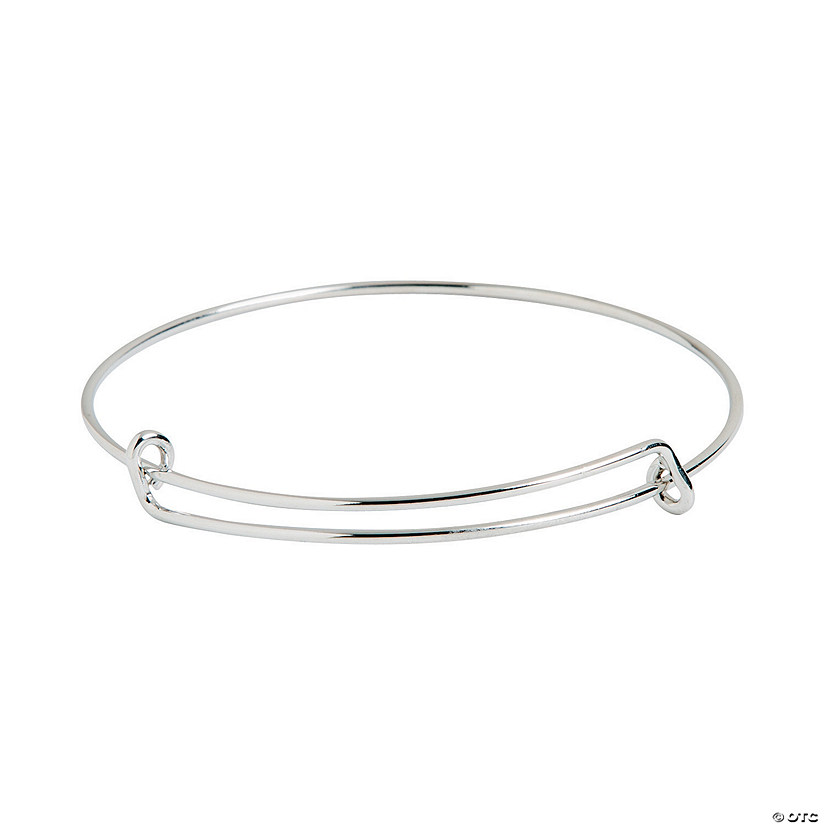Inspiring Charms Expandable Silvertone Bangle Bracelets - 6 Pc. Image
