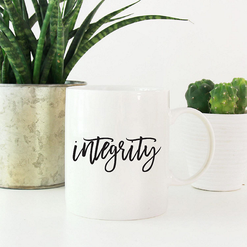 Integrity Black Calligraphy Ceramic Mug Image